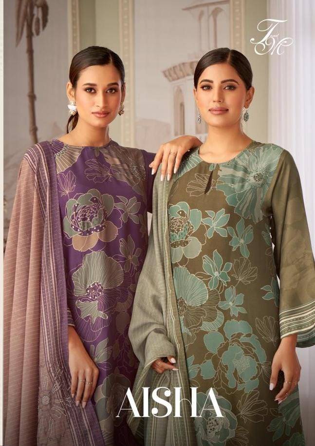 Aisha By T And M Designer Studio Beautiful Festive Suits Colorful Stylish Fancy Casual Wear & Ethnic Wear Simmer Tissue Dresses At Wholesale Price