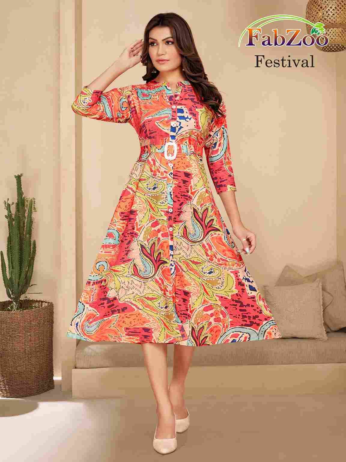 Festival By Fab Zoo 01 To 08 Series Designer Stylish Fancy Colorful Beautiful Party Wear & Ethnic Wear Collection Rayon Print Kurtis At Wholesale Price