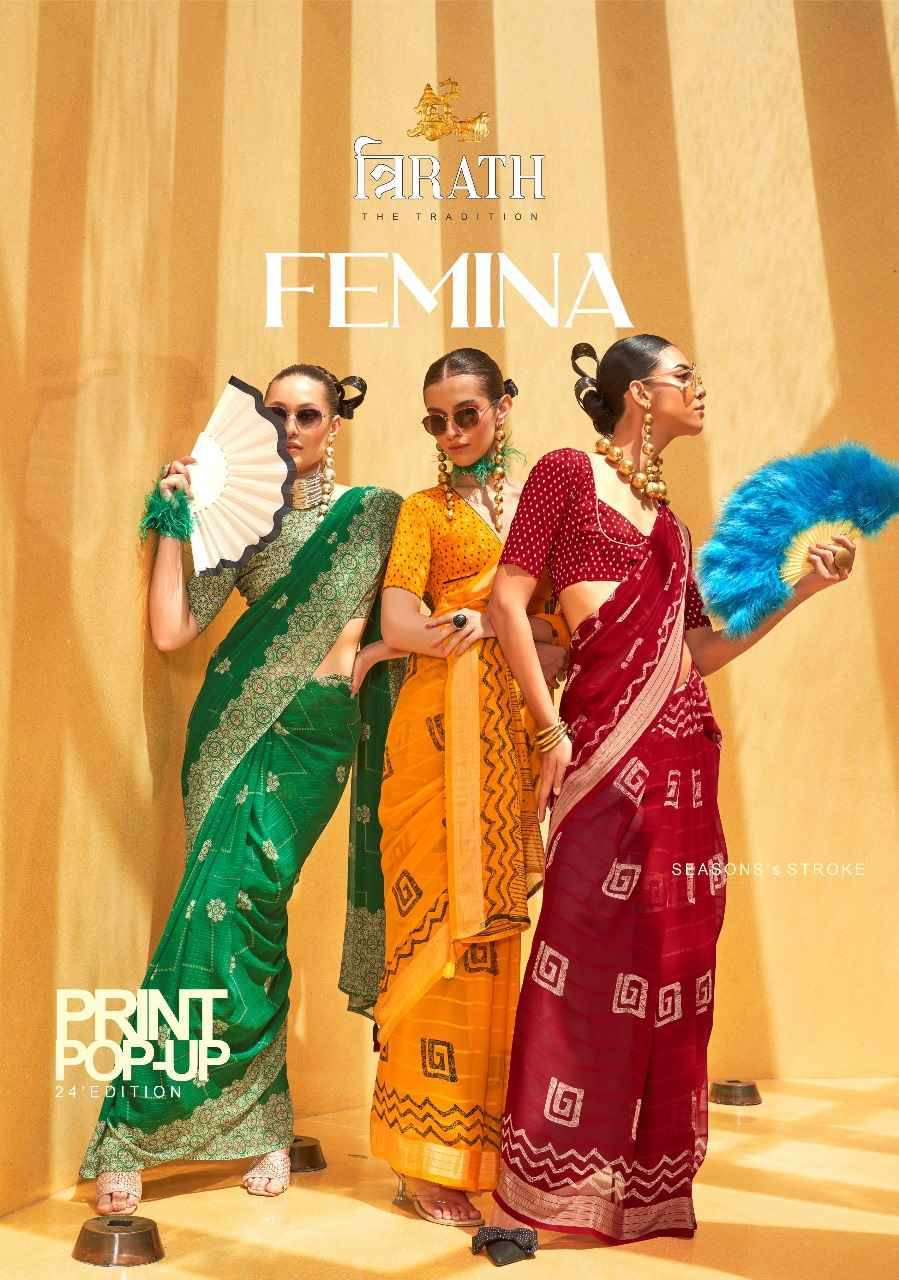 Femina By Trirath 10357 To 10364 Series Indian Traditional Wear Collection Beautiful Stylish Fancy Colorful Party Wear & Occasional Wear Georgette Sarees At Wholesale Price