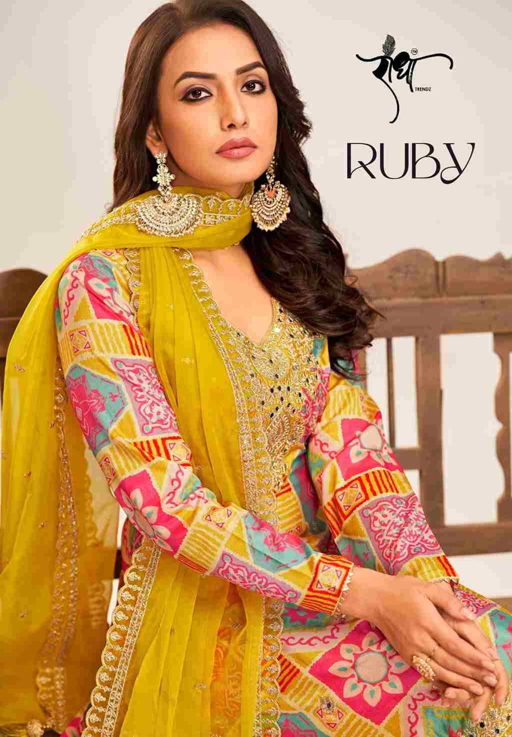 Ruby By Radha Trendz 3011 To 3014 Series Beautiful Festive Suits Colorful Stylish Fancy Casual Wear & Ethnic Wear Chinnon Embroidered Dresses At Wholesale Price