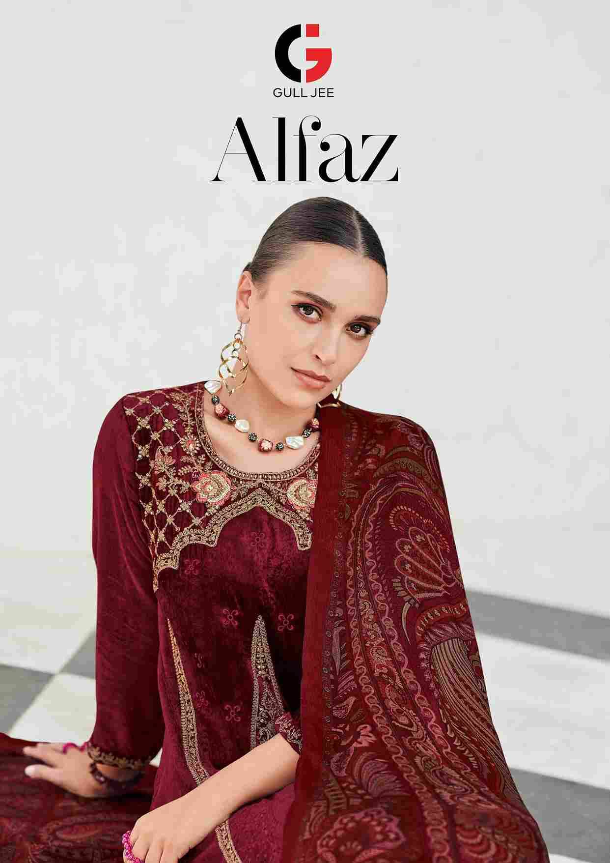 Alfaz By Gull Jee 50001 To 50006 Series Beautiful Festive Suits Colorful Stylish Fancy Casual Wear & Ethnic Wear Viscose Velvet Embroidered Dresses At Wholesale Price