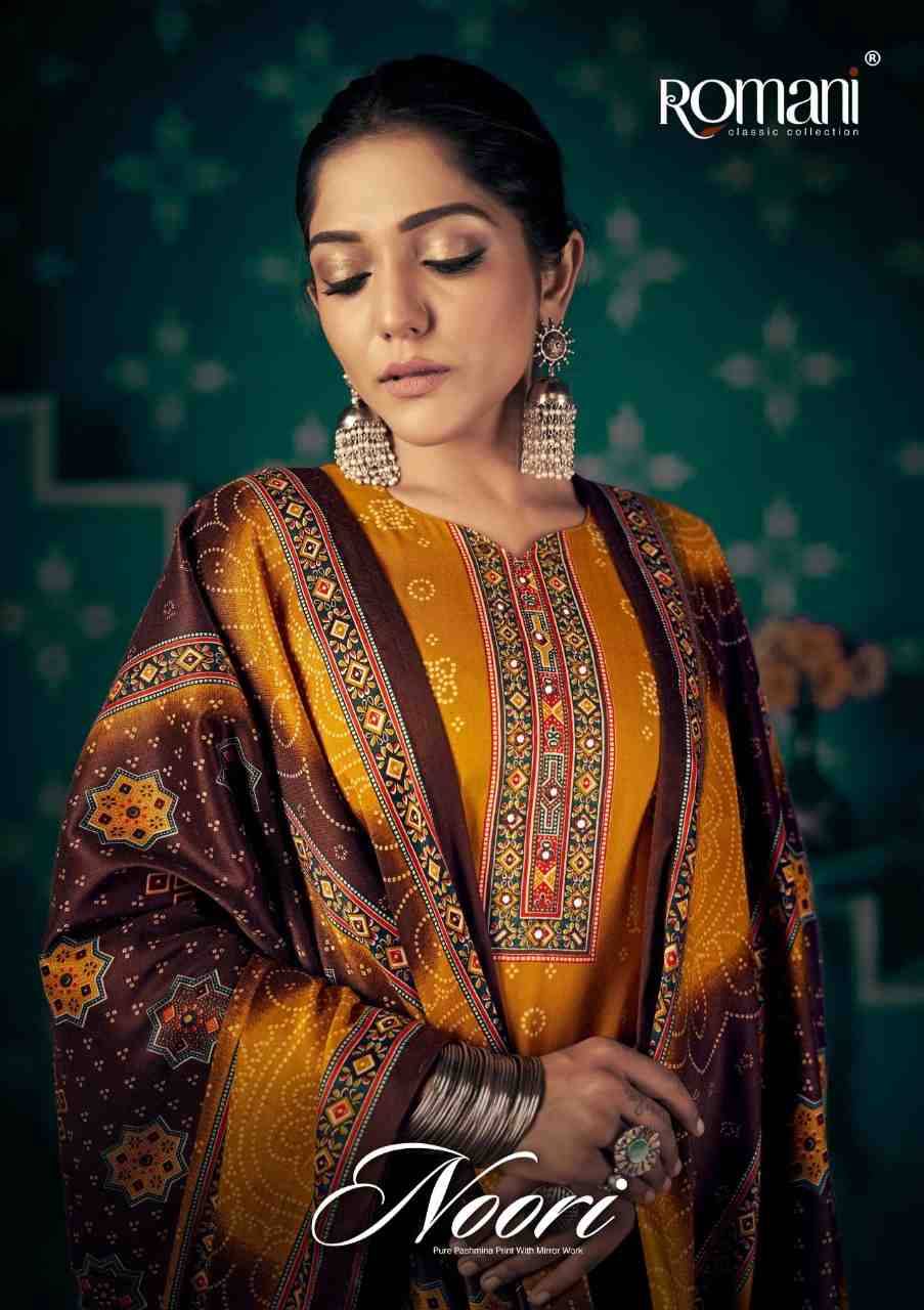 Noori By Romani 1063-001 To 1063-010 Series Beautiful Festive Suits Stylish Fancy Colorful Casual Wear & Ethnic Wear Pure Pashmina Print Dresses At Wholesale Price