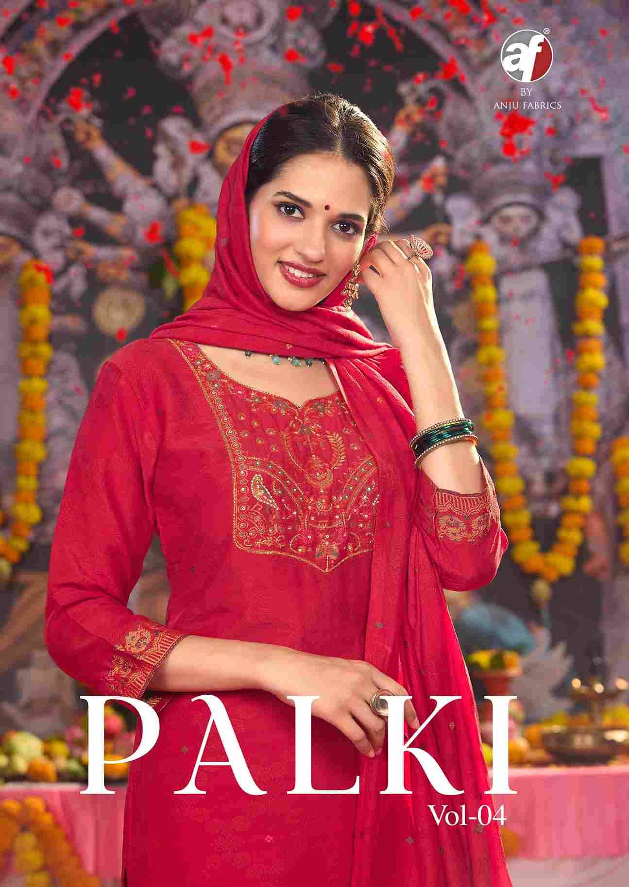 Palki Vol-4 By Anju Fabrics 4041 To 4046 Series Beautiful Stylish Festive Suits Fancy Colorful Casual Wear & Ethnic Wear & Ready To Wear Muslin Jacquard Dresses At Wholesale Price