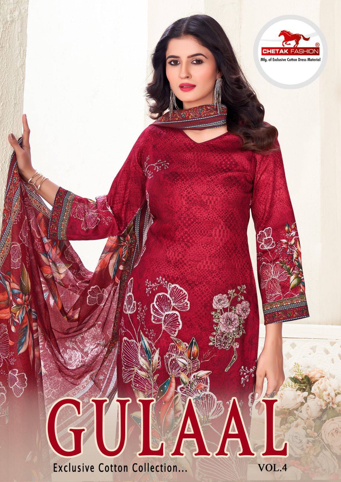 Gulaal Vol-4 By Chetak Fashion 4001 To 4008 Series Beautiful Festive Suits Colorful Stylish Fancy Casual Wear & Ethnic Wear Jam Cotton Print Dresses At Wholesale Price