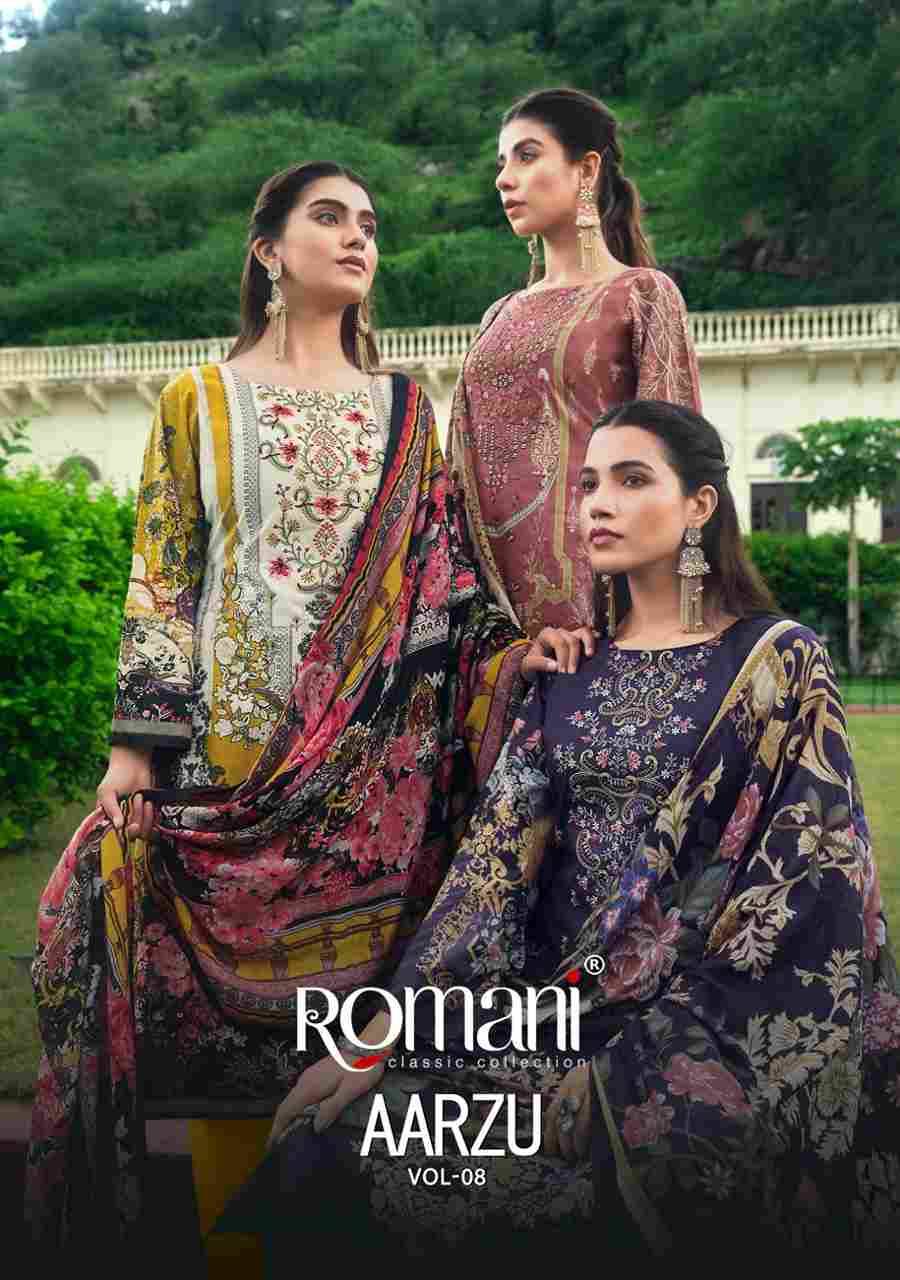 Aarzu Vol-8 By Romani 1091-001 To 1091-008 Series Beautiful Festive Suits Stylish Fancy Colorful Casual Wear & Ethnic Wear Soft Cotton Print Dresses At Wholesale Price