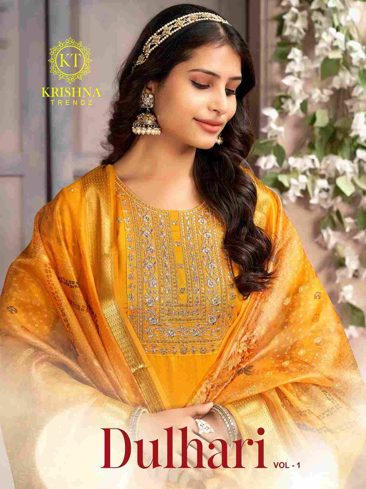 Dulhari Vol-1 By Krishna Trendz 1001 To 1006 Series Beautiful Festive Suits Stylish Fancy Colorful Casual Wear & Ethnic Wear Vichitra Silk Dresses At Wholesale Price