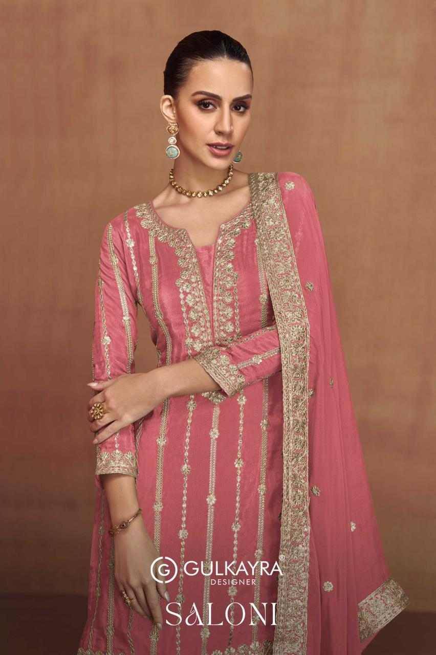 Saloni By Gulkayra Designer 7495-A To 7495-D Series Beautiful Sharara Suits Colorful Stylish Fancy Casual Wear & Ethnic Wear Silk Dresses At Wholesale Price