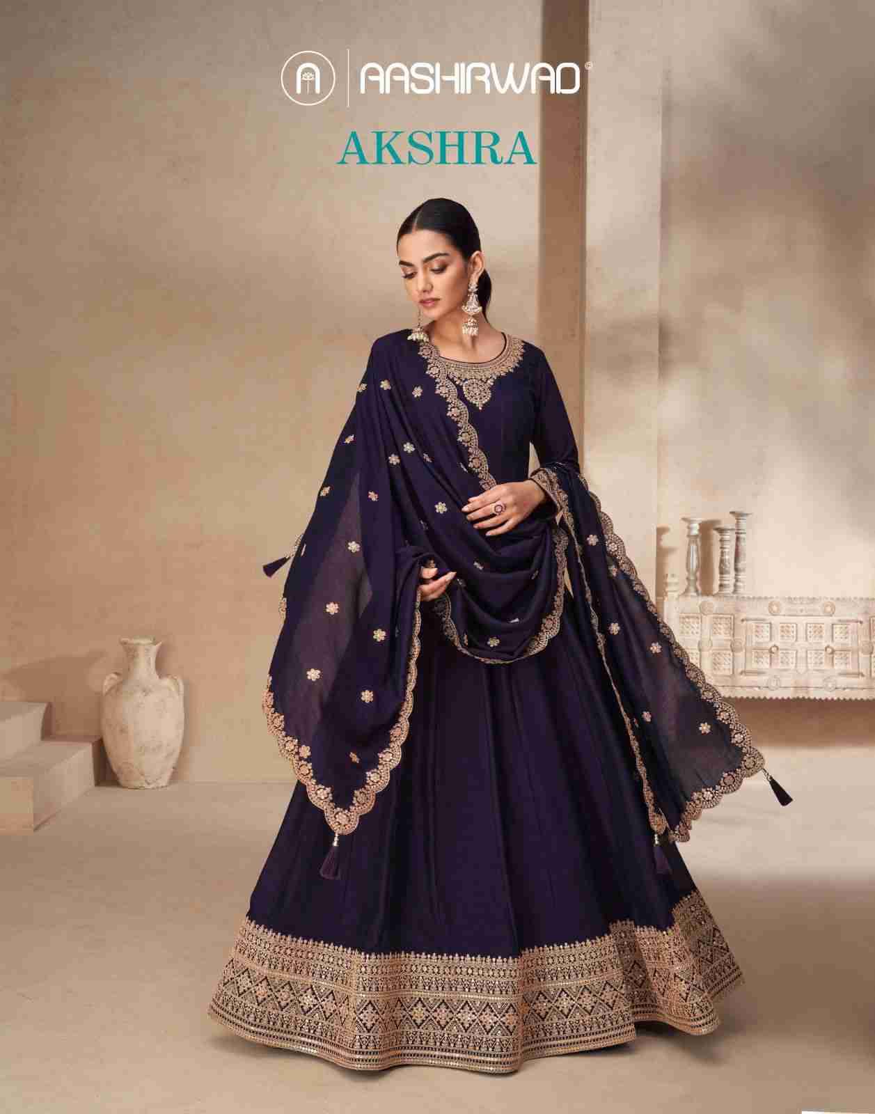 Akshra By Aashirwad Creation 10173 To 10177 Series Designer Stylish Fancy Colorful Beautiful Party Wear & Ethnic Wear Collection Premium Silk Gowns With Dupatta At Wholesale Price