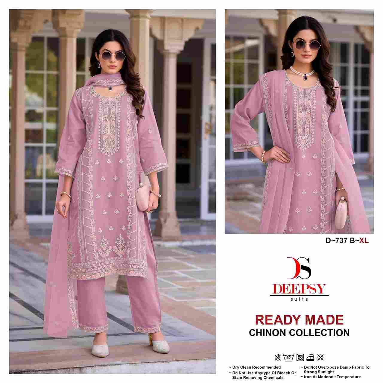 Deepsy Hit Design 737 Colours By Deepsy Suits 737-A To 737-D Series Beautiful Pakistani Suits Colorful Stylish Fancy Casual Wear & Ethnic Wear Pure Organza Embroidered Dresses At Wholesale Price