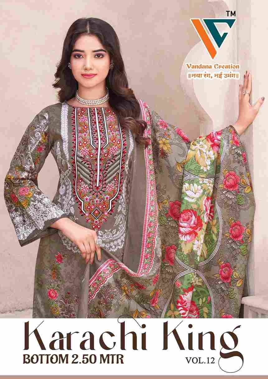 Karachi King Vol-12 By Vandana Creation 1201 To 1208 Series Beautiful Festive Suits Stylish Fancy Colorful Casual Wear & Ethnic Wear Cotton Print Dresses At Wholesale Price