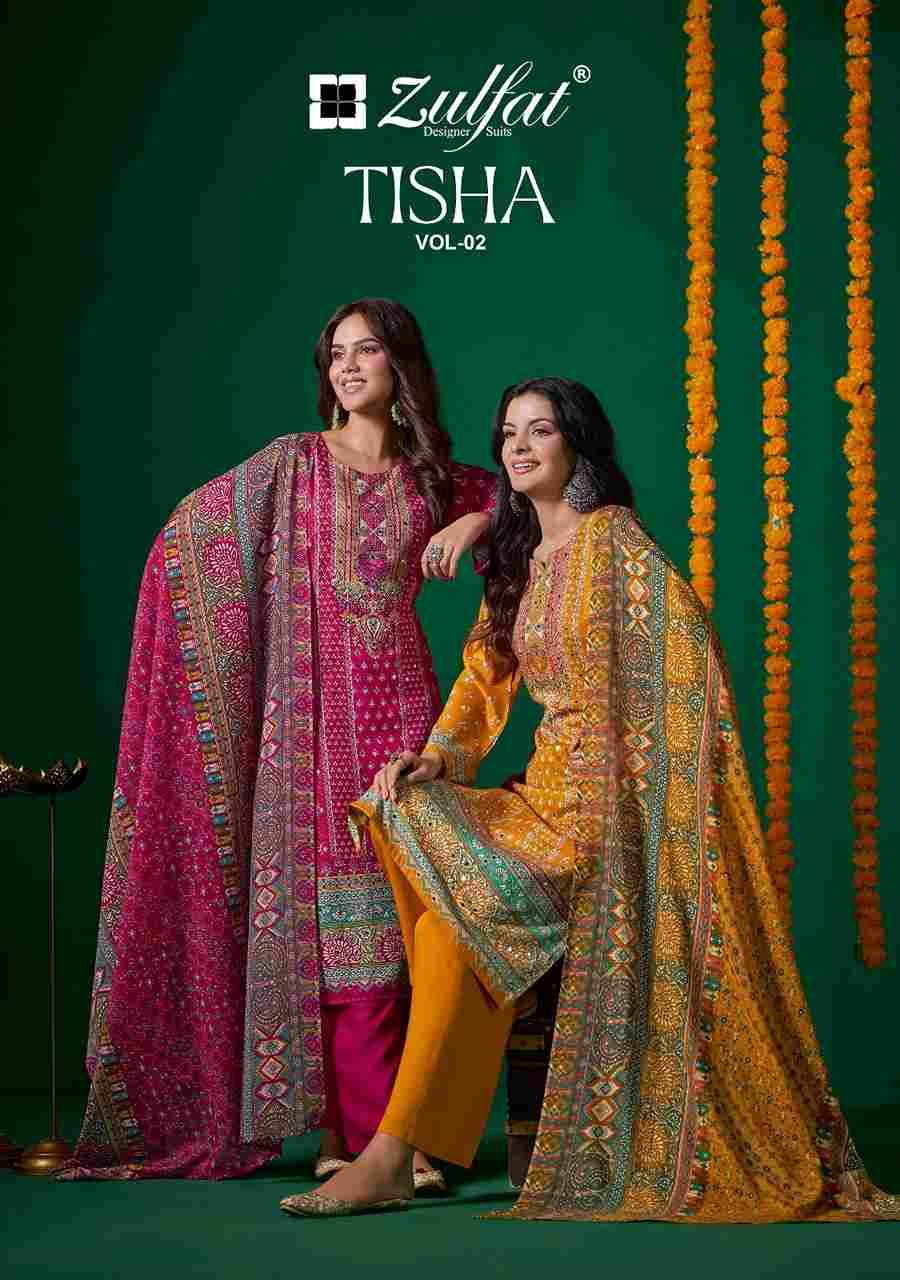 Tisha Vol-2 By Zulfat 611-001 To 611-006 Series Beautiful Festive Suits Stylish Fancy Colorful Casual Wear & Ethnic Wear Pure Viscose Rayon Print Dresses At Wholesale Price