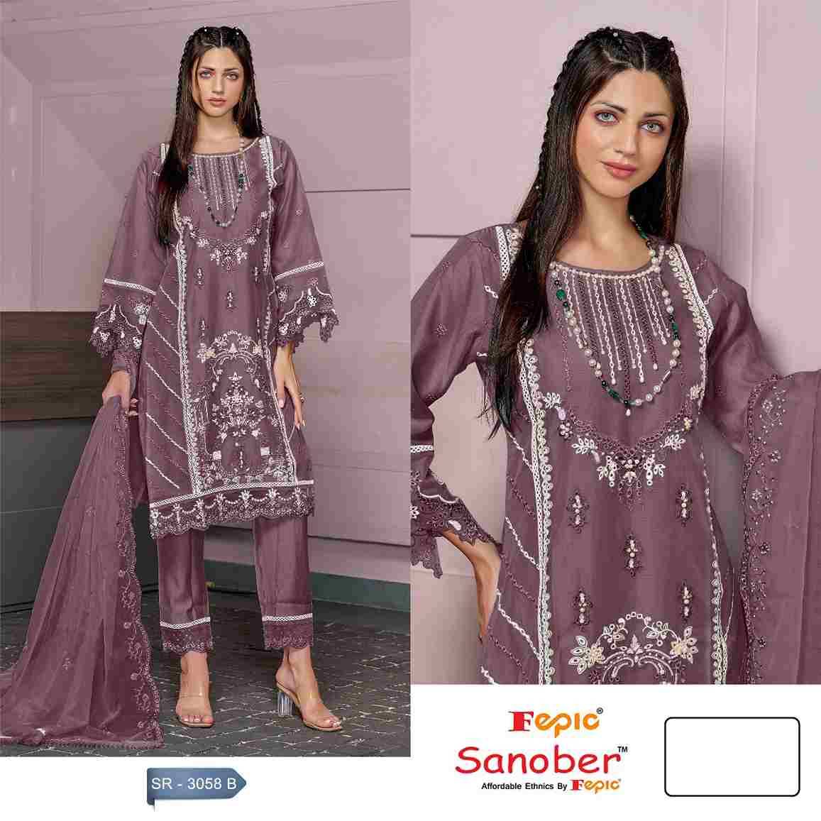 Fepic 3058 Colours By Fepic 3058-A To 3058-C Series Beautiful Pakistani Suits Colorful Stylish Fancy Casual Wear & Ethnic Wear Organza Embroidered Dresses At Wholesale Price
