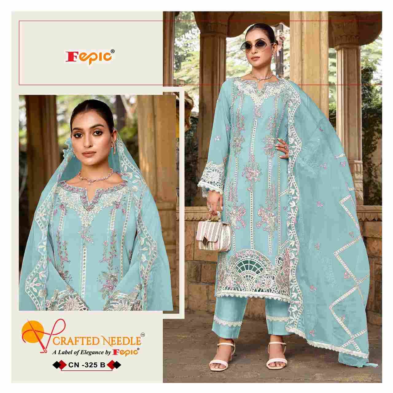 Fepic 325 Colours By Fepic 325-A To 325-C Series Beautiful Pakistani Suits Colorful Stylish Fancy Casual Wear & Ethnic Wear Organza Embroidered Dresses At Wholesale Price
