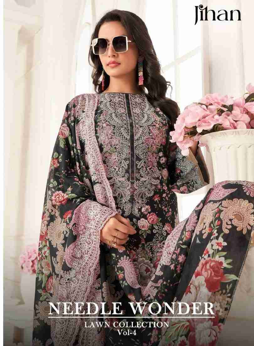 Needle Wonder Lawn Collection Vol-4-2 By Jihan Designer Pakistani Suits Beautiful Fancy Stylish Colorful Party Wear & Occasional Wear Pure Cotton Print Dresses At Wholesale Price