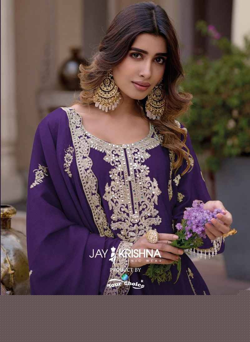 Readymade Vol-1 By Jay Krishna 1001 To 1003 Series Beautiful Stylish Sharara Suits Fancy Colorful Casual Wear & Ethnic Wear & Ready To Wear Heavy Chinnon Dresses At Wholesale Price