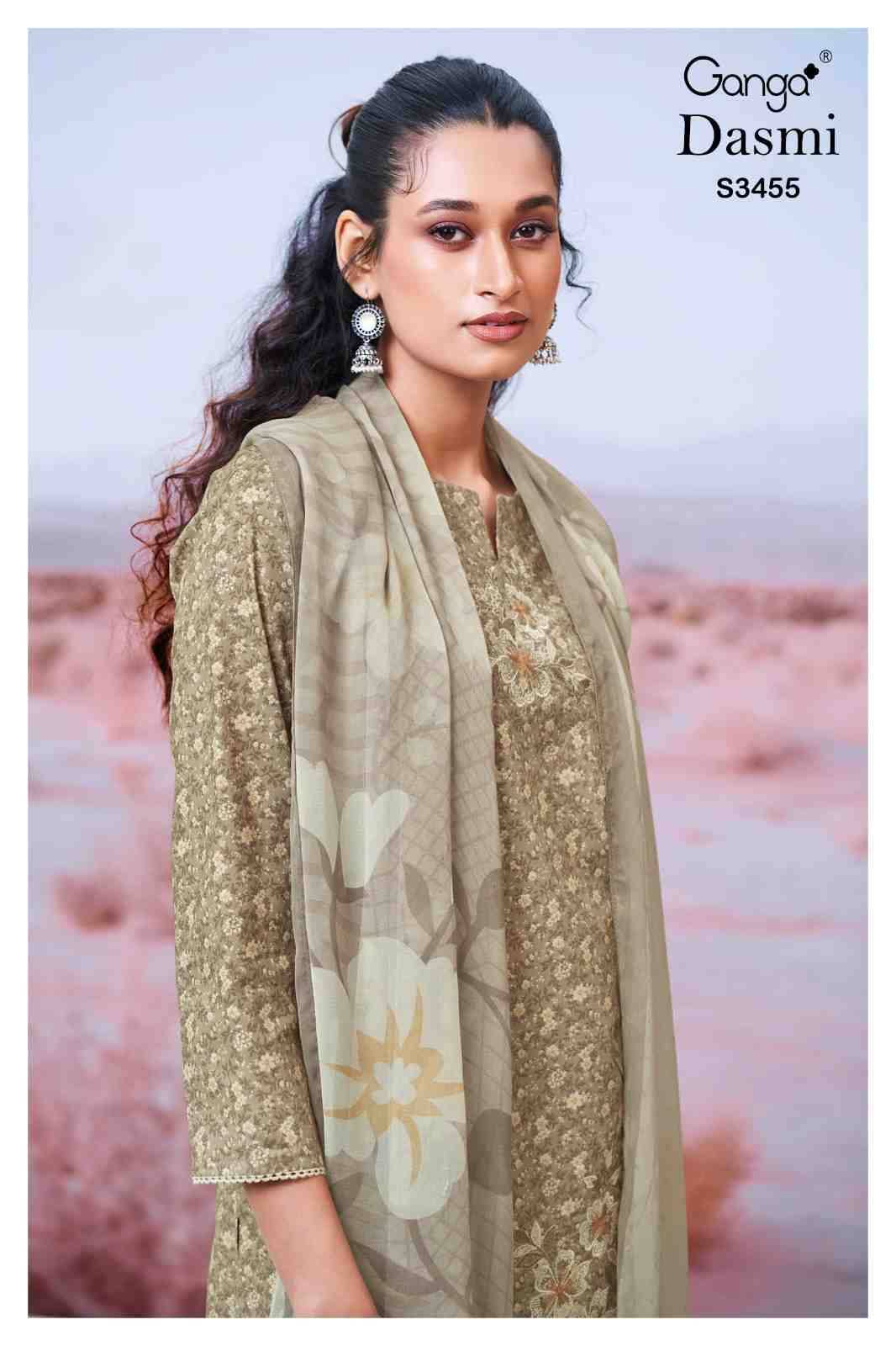 Dasmi-3455 By Ganga Fashion 3455-A To 3455-D Series Beautiful Festive Suits Colorful Stylish Fancy Casual Wear & Ethnic Wear Pure Cotton Dresses At Wholesale Price