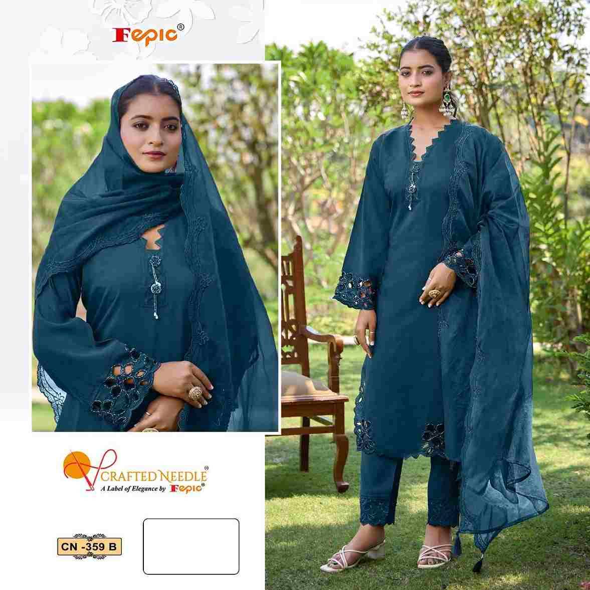 Fepic 359 Colours By Fepic 359-A To 359-C Series Beautiful Pakistani Suits Colorful Stylish Fancy Casual Wear & Ethnic Wear Slub Embroidered Dresses At Wholesale Price