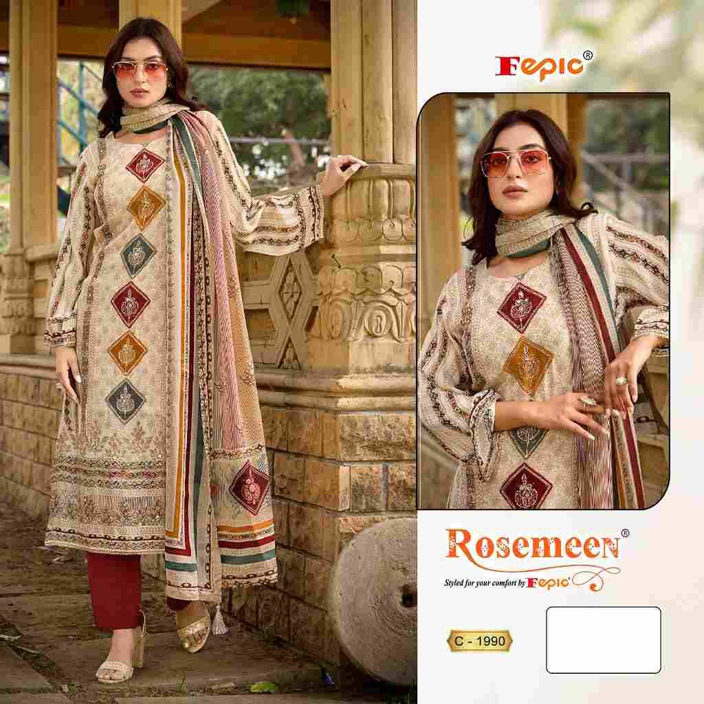 Fepic Hit Design 1990 By Fepic Beautiful Pakistani Suits Colorful Stylish Fancy Casual Wear & Ethnic Wear Pure Crepe Embroidered Dresses At Wholesale Price