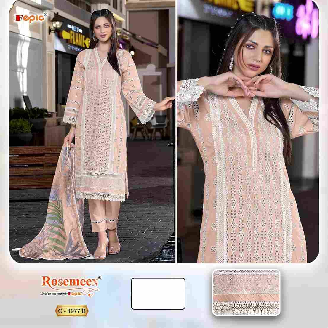Fepic 1977 Colours By Fepic 1977-A To 1977-C Series Beautiful Pakistani Suits Stylish Fancy Colorful Party Wear & Occasional Wear Pure Cotton Embroidered Dresses At Wholesale Price