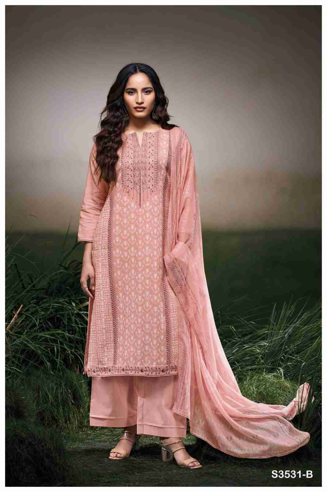 Hermona-3531 By Ganga Fashion 3591-A To 3531-D Series Beautiful Festive Suits Colorful Stylish Fancy Casual Wear & Ethnic Wear Cotton Linen Dresses At Wholesale Price