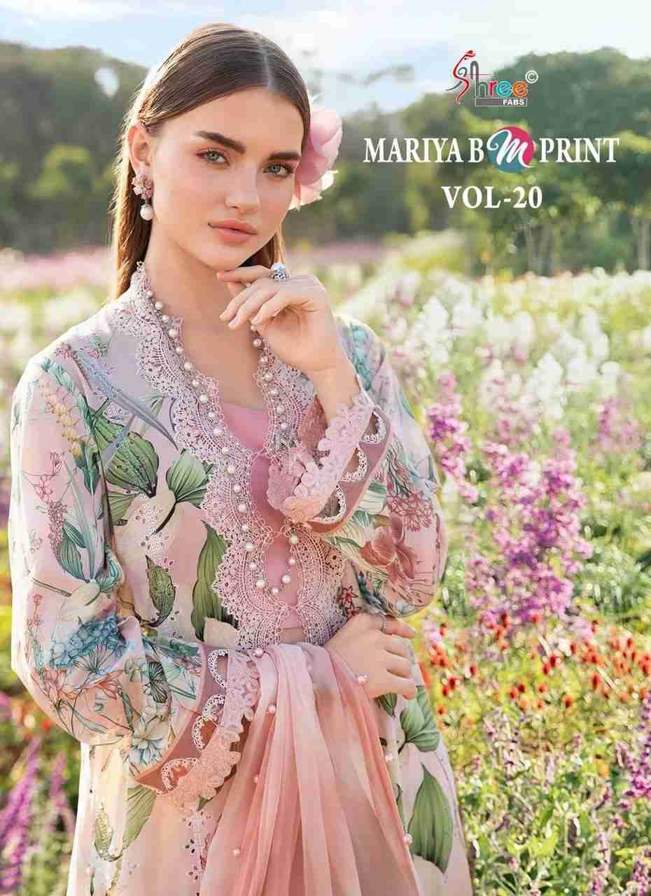 Mariya B Mprint Vol-20 By Shree Fabs 3827 To 3834 Series Beautiful Pakistani Suits Colorful Stylish Fancy Casual Wear & Ethnic Wear Pure Cotton Embroidered Dresses At Wholesale Price