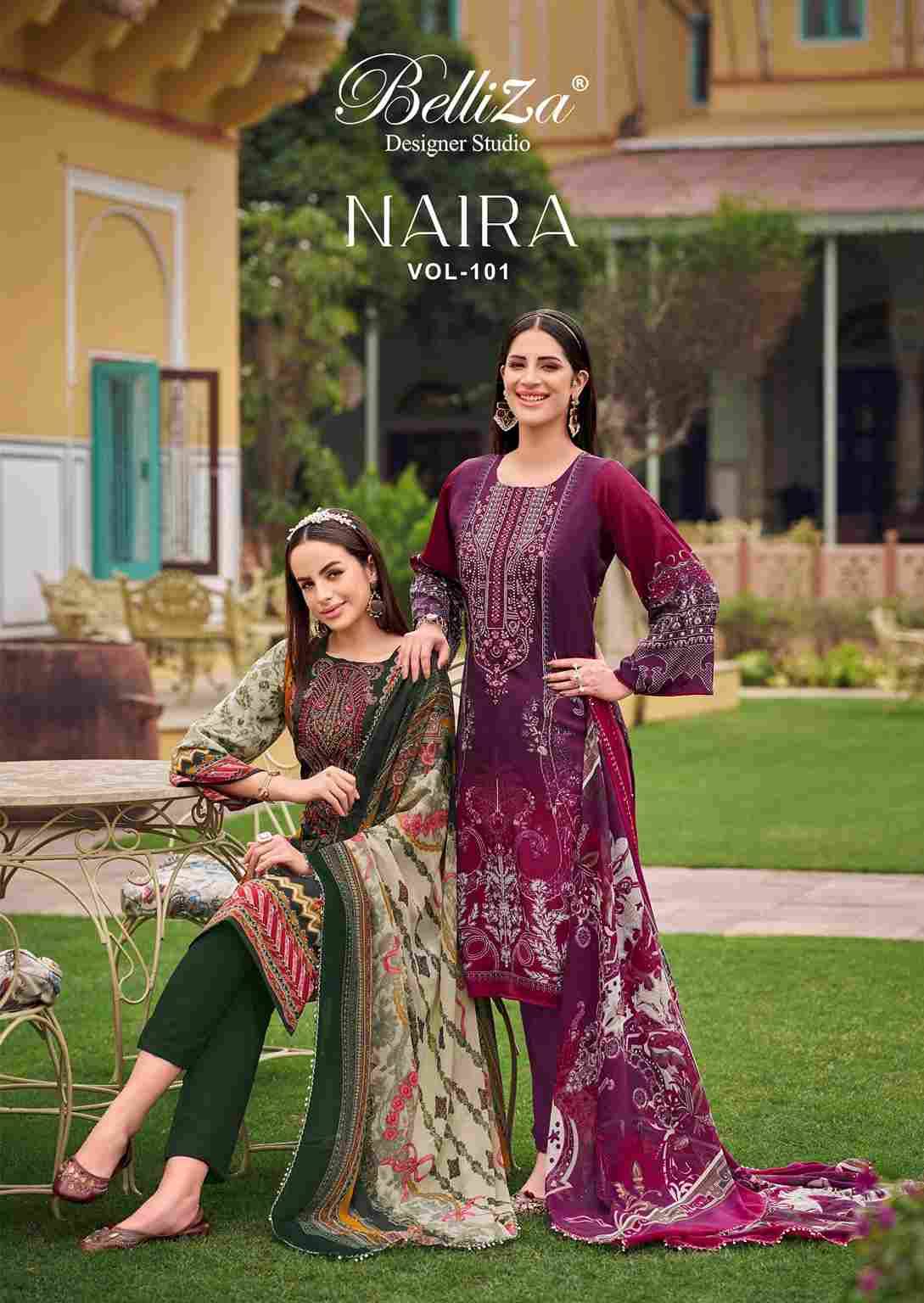 Naira Vol-101 By Belliza 828-001 To 828-008 Series Beautiful Festive Suits Stylish Fancy Colorful Casual Wear & Ethnic Wear Pure Cotton Print Dresses At Wholesale Price