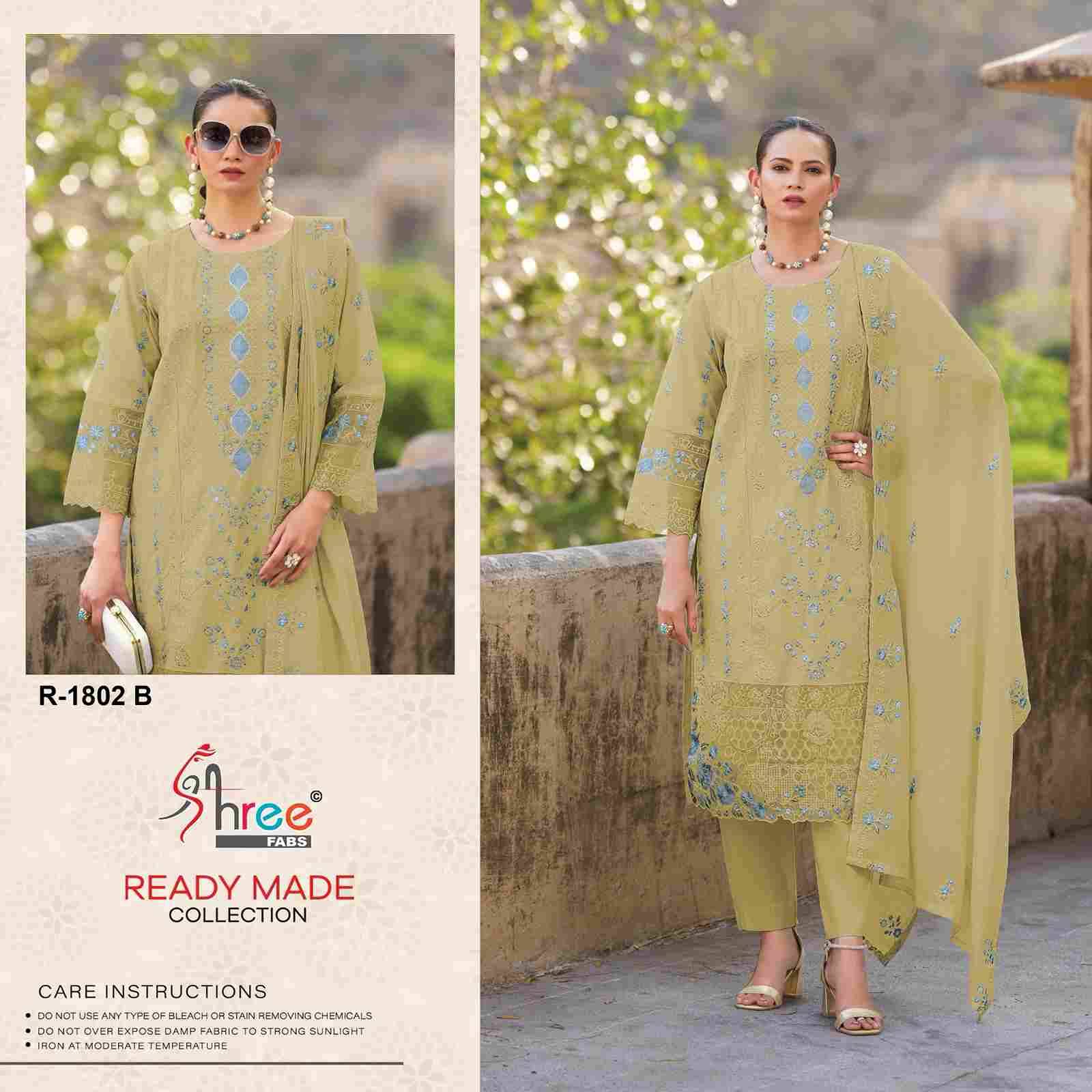 Shree Fabs Hit Design R-1802 Colours By Shree Fabs R-1802-A To R-1802-D Series Designer Pakistani Suits Collection Beautiful Stylish Fancy Colorful Party Wear & Occasional Wear Cambric Lawn Cotton Dresses At Wholesale Price