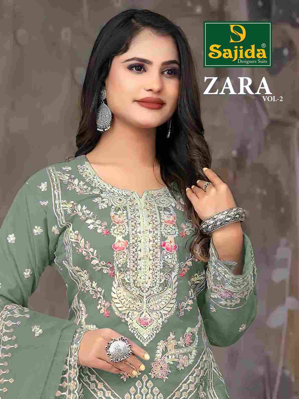 Zara Vol-2 By Sajida Designer Suits 1021-A To 1021-D Series Beautiful Pakistani Suits Colorful Stylish Fancy Casual Wear & Ethnic Wear Heavy Organza Embroidered Dresses At Wholesale Price