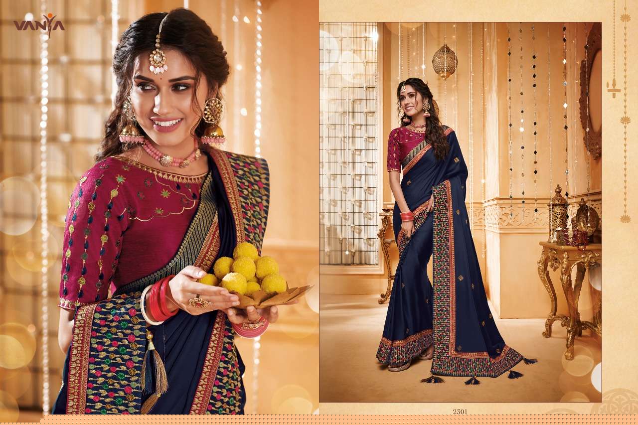 VANYA VOL-13 BY VANYA 2301 TO 2316 SERIES INDIAN TRADITIONAL WEAR COLLECTION BEAUTIFUL STYLISH FANCY COLORFUL PARTY WEAR & OCCASIONAL WEAR FANCY SAREES AT WHOLESALE PRICE