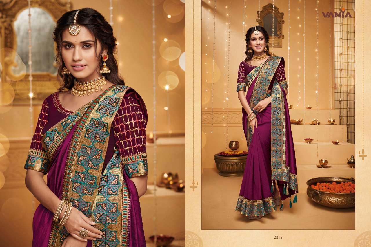 VANYA VOL-13 BY VANYA 2301 TO 2316 SERIES INDIAN TRADITIONAL WEAR COLLECTION BEAUTIFUL STYLISH FANCY COLORFUL PARTY WEAR & OCCASIONAL WEAR FANCY SAREES AT WHOLESALE PRICE
