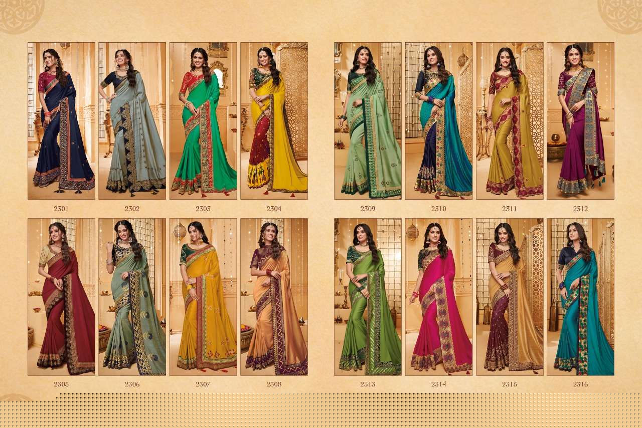 VANYA VOL-13 BY VANYA 2301 TO 2316 SERIES INDIAN TRADITIONAL WEAR COLLECTION BEAUTIFUL STYLISH FANCY COLORFUL PARTY WEAR & OCCASIONAL WEAR FANCY SAREES AT WHOLESALE PRICE