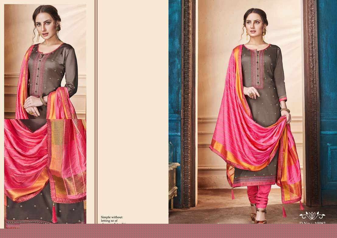 ZANZAR BY RAMAIYA 10081 TO 10088 SERIES DESIGNER FESTIVE COLLECTION SUITS BEAUTIFUL STYLISH FANCY COLORFUL PARTY WEAR & OCCASIONAL WEAR JAM SILK WITH EMBROIDERED DRESSES AT WHOLESALE PRICE