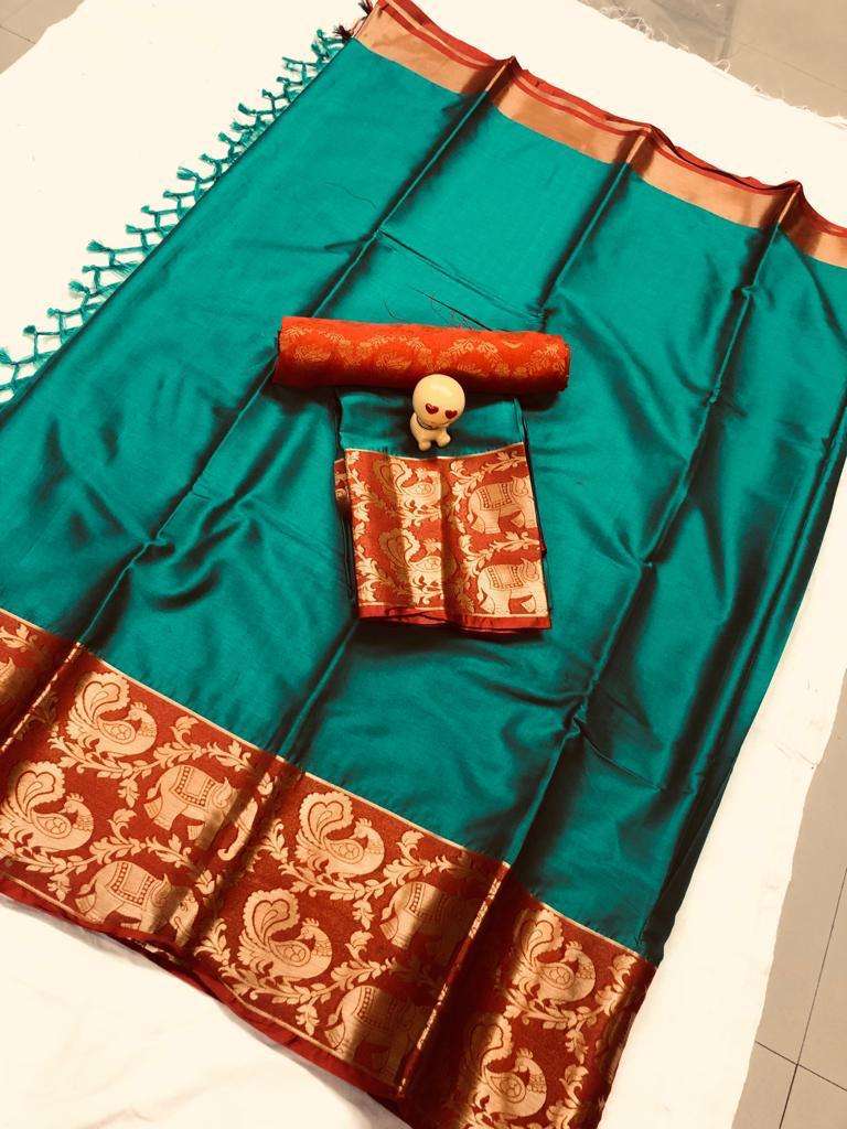 ROSE HATHI KESARI BY FASHID WHOLESALE 101 TO 106 SERIES P INDIAN TRADITIONAL WEAR COLLECTION BEAUTIFUL STYLISH FANCY COLORFUL PARTY WEAR & OCCASIONAL WEAR PURE COTTON SILK SAREES AT WHOLESALE PRICE