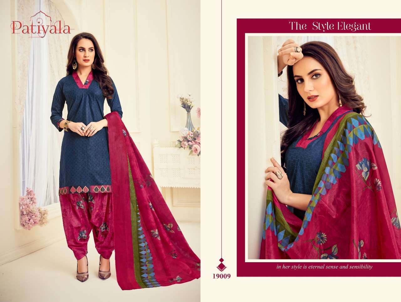 PATIYALA VOL-19 BY GANESHA 19008 TO 19019 SERIES BEAUTIFUL PATIYALA SUITS STYLISH FANCY COLORFUL PARTY WEAR & OCCASIONAL WEAR PURE COTTON PRINT DRESSES AT WHOLESALE PRICE