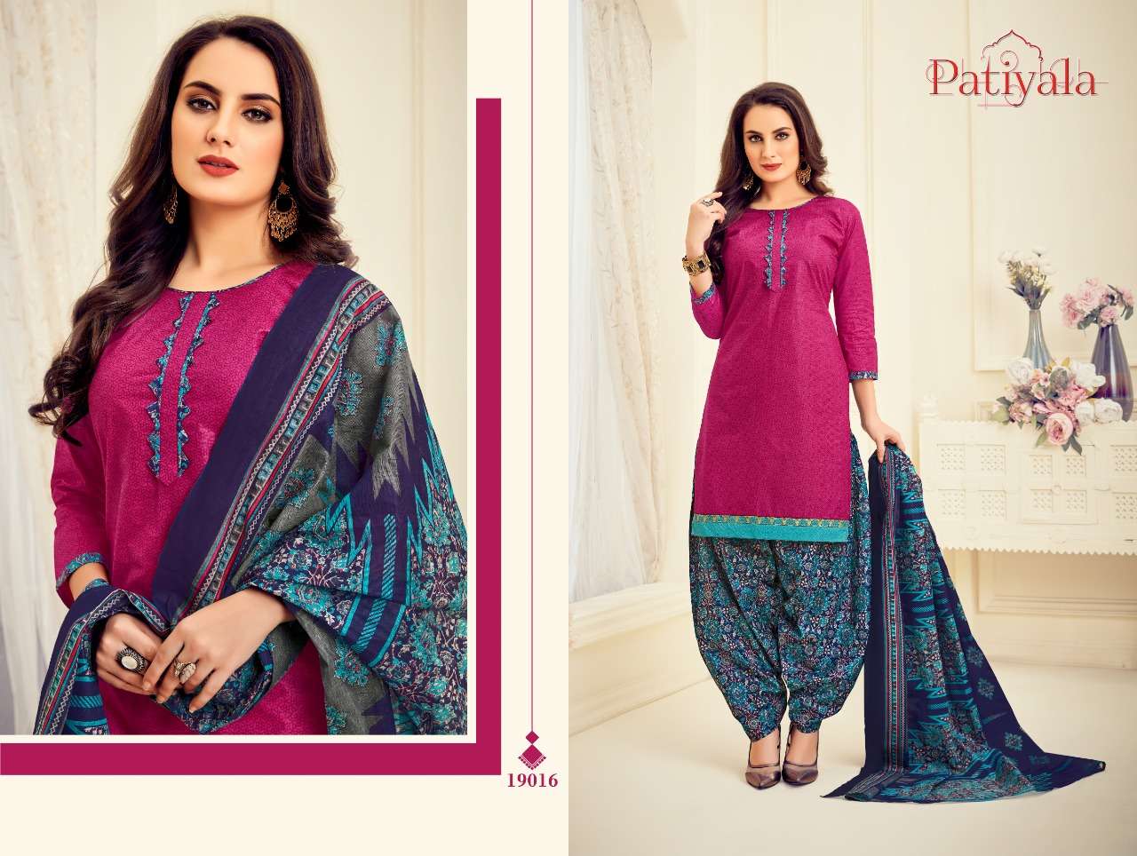 PATIYALA VOL-19 BY GANESHA 19008 TO 19019 SERIES BEAUTIFUL PATIYALA SUITS STYLISH FANCY COLORFUL PARTY WEAR & OCCASIONAL WEAR PURE COTTON PRINT DRESSES AT WHOLESALE PRICE