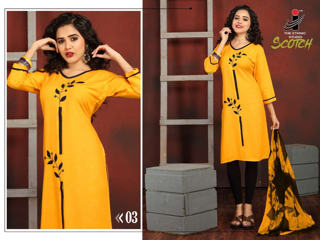 SCOTCH BY THE ETHNIC STUDIO 01 TO 08 SERIES BEAUTIFUL SUITS STYLISH FANCY COLORFUL PARTY WEAR & OCCASIONAL WEAR HEAY RAYON DRESSES AT WHOLESALE PRICE
