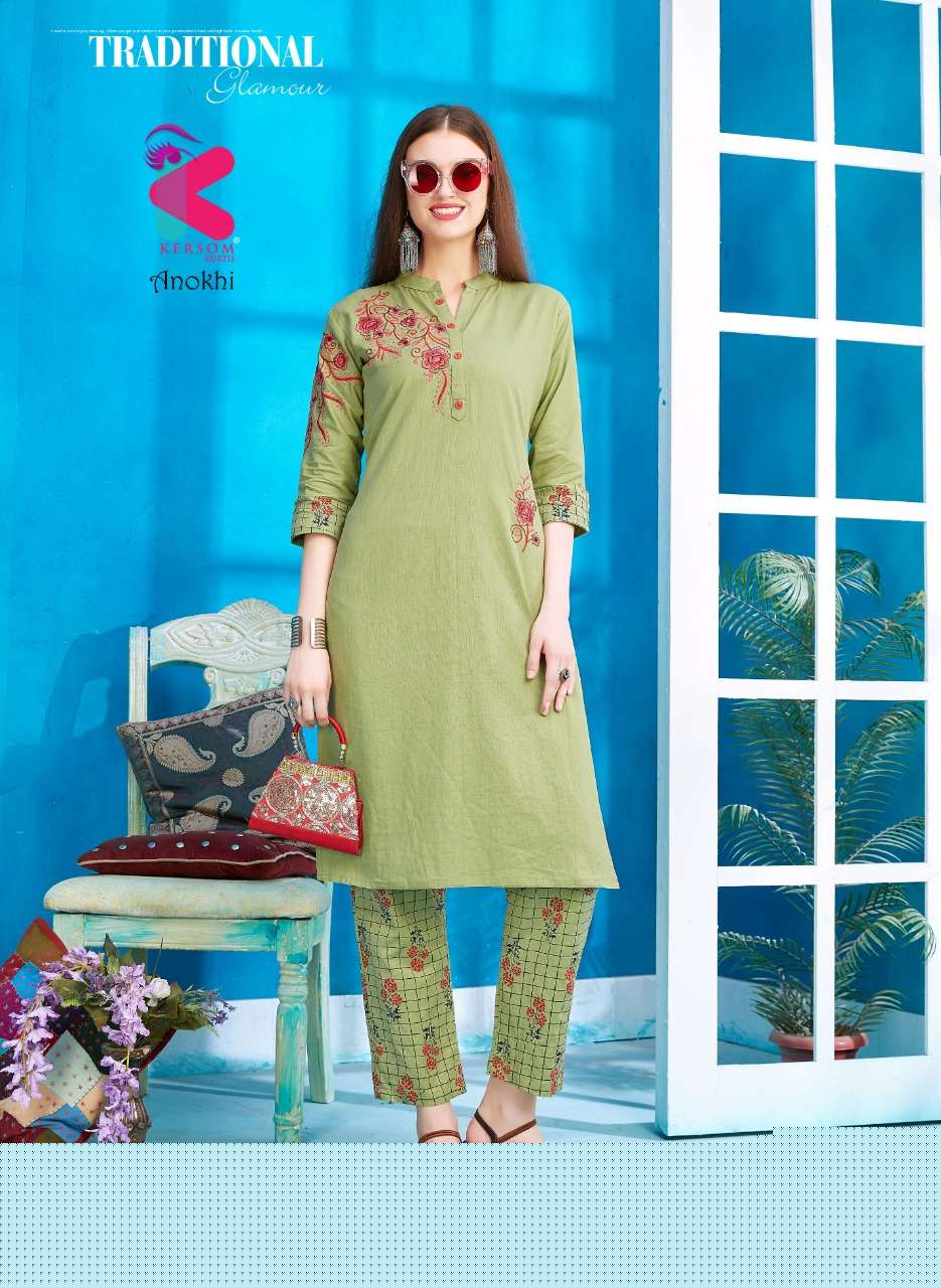 ANOKHI BY KERSOME 1001 TO 1008 SERIES BEAUTIFUL COLORFUL STYLISH FANCY CASUAL WEAR & ETHNIC WEAR & READY TO WEAR RAYON SLUB EMBROIDERED KURTIS AT WHOLESALE PRICE