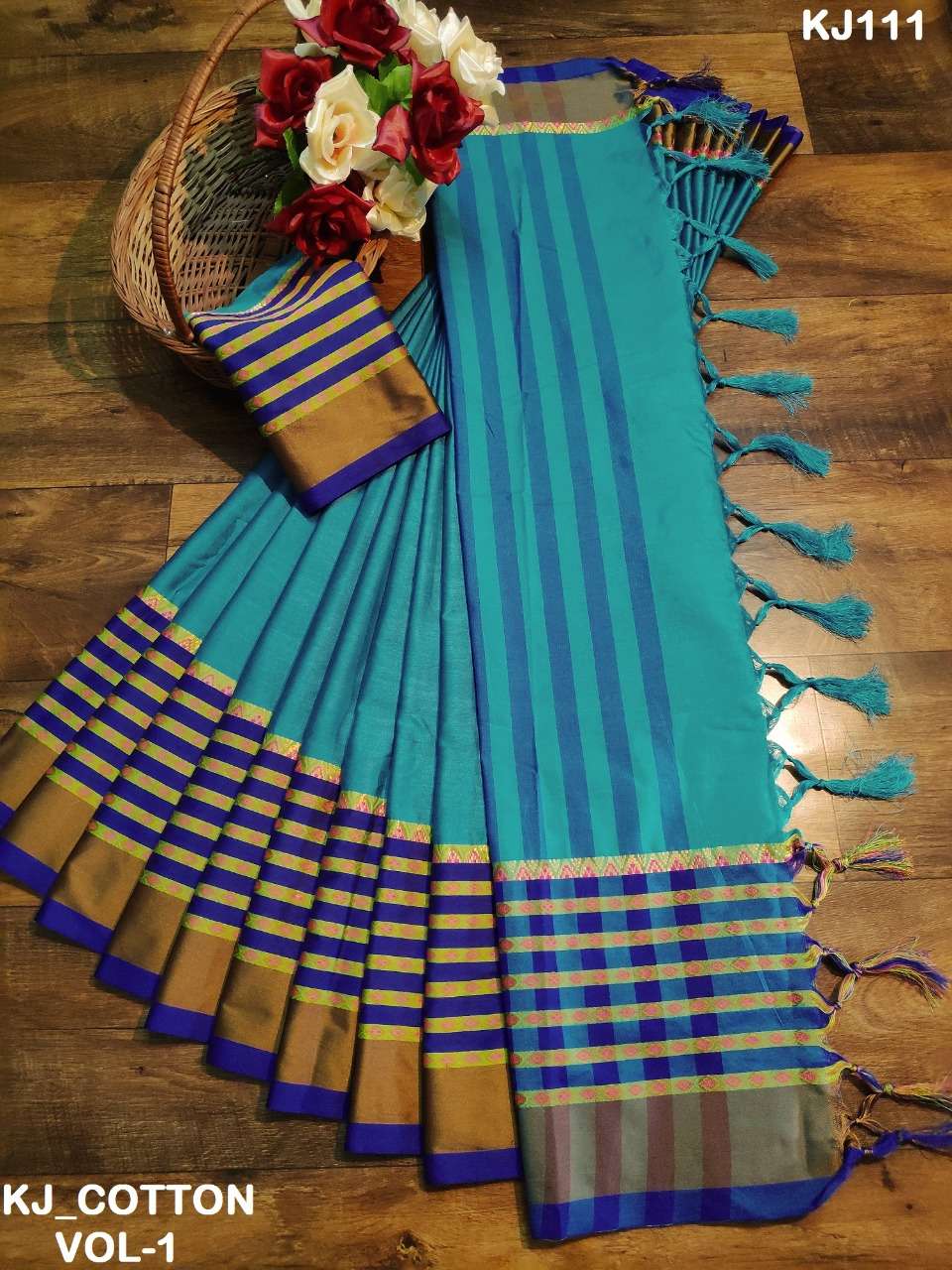 KJ COTTON VOL-1 BY KJ COTTON 01 TO 06 SERIES INDIAN TRADITIONAL WEAR COLLECTION BEAUTIFUL STYLISH FANCY COLORFUL PARTY WEAR & OCCASIONAL WEAR SOFT COTTON SILK SAREES AT WHOLESALE PRICE
