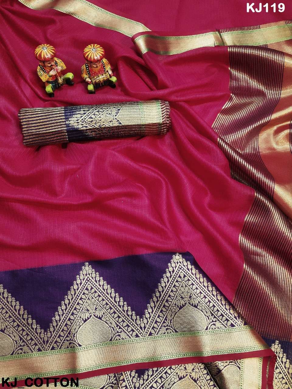 KJ COTTON VOL-3 BY KJ COTTON 113 TO 120 SERIES INDIAN TRADITIONAL WEAR COLLECTION BEAUTIFUL STYLISH FANCY COLORFUL PARTY WEAR & OCCASIONAL WEAR SUPERIYA SOFT KOTA SAREES AT WHOLESALE PRICE
