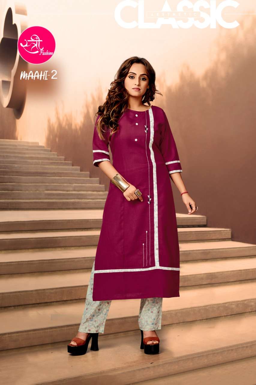 MAAHI BY STREE FASHION 01 TO 06 SERIES STYLISH FANCY BEAUTIFUL COLORFUL CASUAL WEAR & ETHNIC WEAR COTTON HANDLOOM WEAVING PRINTED KURTIS AT WHOLESALE PRICE