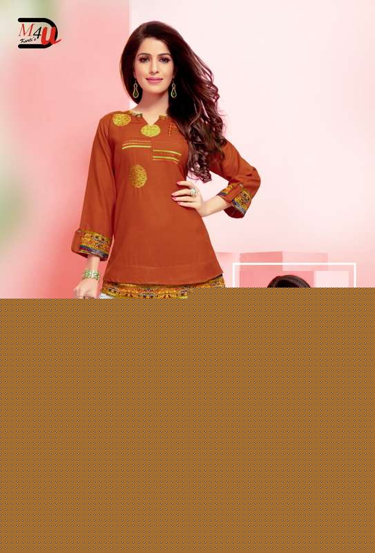 ATTITUDE VOL-2 BY M4U 301 TO 309 SERIES BEAUTIFUL COLORFUL STYLISH FANCY CASUAL WEAR & READY TO WEAR MILANGE AND COTTON PRINTED TOPS AT WHOLESALE PRICE