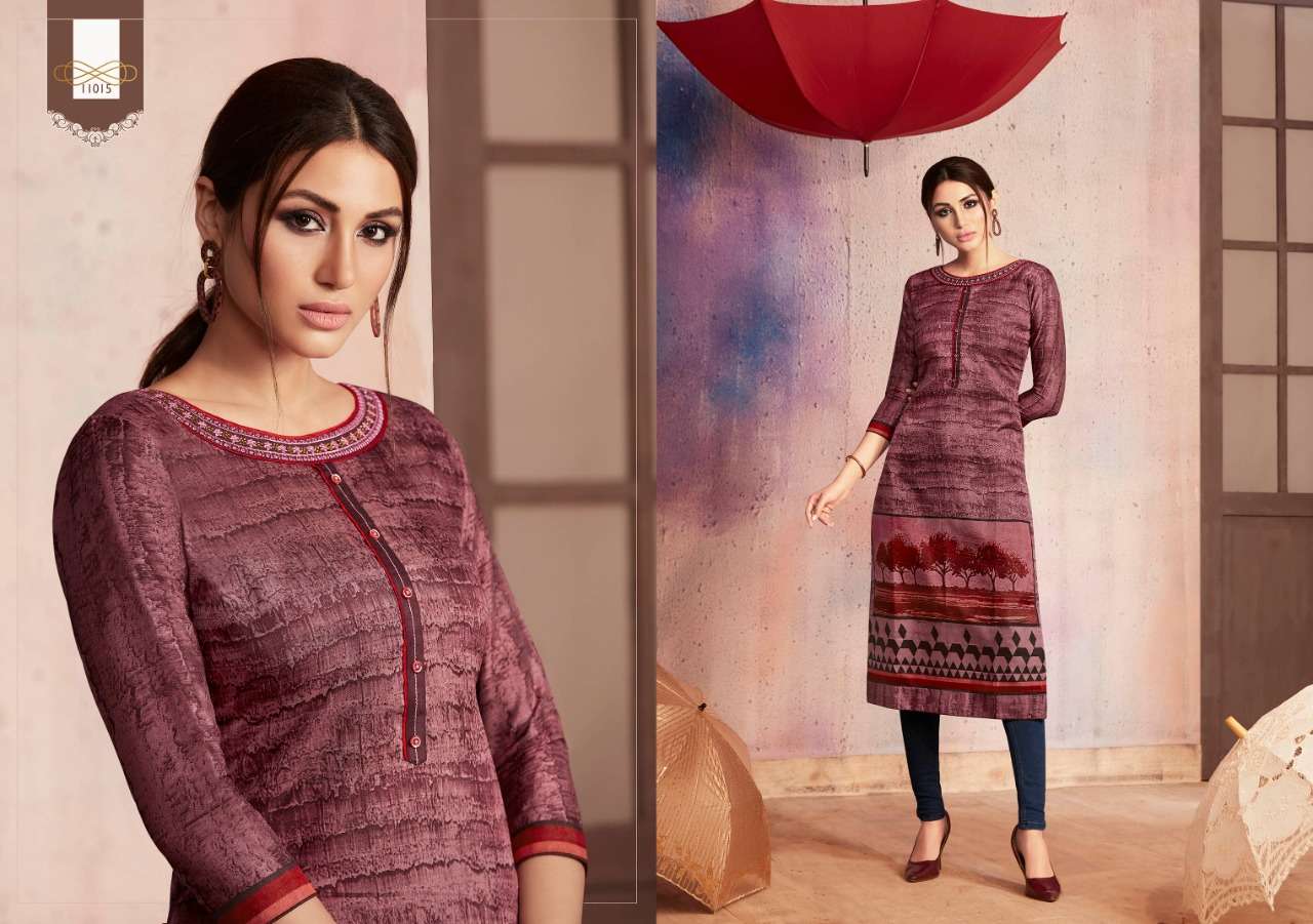 DARK FANTASY VOL-6 BY KAJREE FASHION 11011 TO 11022 SERIES BEAUTIFUL COLORFUL STYLISH FANCY CASUAL WEAR & READY TO WEAR RANGOLI PRINTED WITH SANTOON INNER KURTIS AT WHOLESALE PRICE