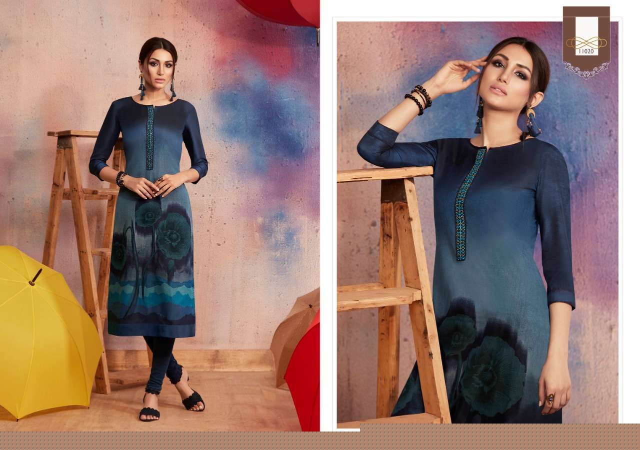 DARK FANTASY VOL-6 BY KAJREE FASHION 11011 TO 11022 SERIES BEAUTIFUL COLORFUL STYLISH FANCY CASUAL WEAR & READY TO WEAR RANGOLI PRINTED WITH SANTOON INNER KURTIS AT WHOLESALE PRICE