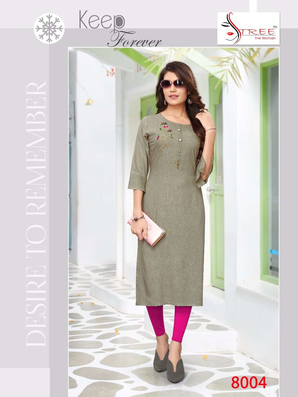 SITARA STEP VOL-8 BY STREE FASHION 8001 TO 8006 SERIES STYLISH FANCY BEAUTIFUL COLORFUL CASUAL WEAR & ETHNIC WEAR HEAVY RAYON SLUB WITH HAND WORK KURTIS AT WHOLESALE PRICE