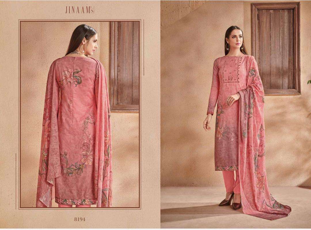SHAYLA BY JINAAM DRESSES 8191 TO 8196 SERIES INDIAN TRADITIONAL WEAR COLLECTION BEAUTIFUL STYLISH FANCY COLORFUL PARTY WEAR & OCCASIONAL WEAR COTTON SATIN DIGITAL PRINTED WITH EMBROIDERY DRESS AT WHOLESALE PRICE