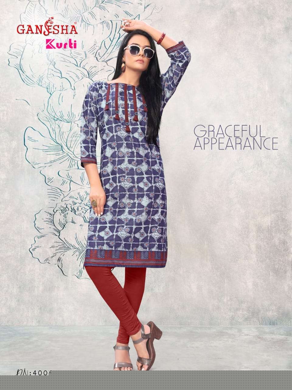 GANESHA KURTI VOL-4 BY GANESHA 4005 TO 4016 SERIES BEAUTIFUL STYLISH COLORFUL FANCY PARTY WEAR & ETHNIC WEAR & READY TO WEAR FANCY PRINTED KURTIS AT WHOLESALE PRICE