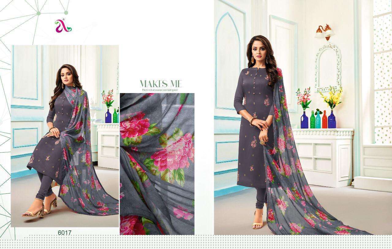 DAIRY MILK VOL-30 BY ANGROOP PLUS 6003 TO 6018 SERIES DESIGNER SUITS BEAUTIFUL FANCY STYLISH COLORFUL PARTY WEAR & OCCASIONAL WEAR CHANDERI COTTON / MUSLIN SILK DRESSES AT WHOLESALE PRICE