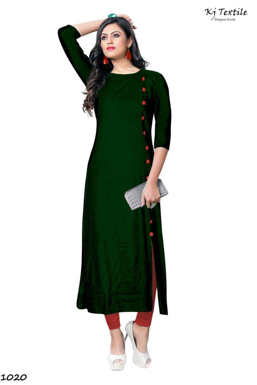 GLAM VOL-5 BY KJ 1019 TO 1022 SERIES BEAUTIFUL COLORFUL STYLISH FANCY CASUAL WEAR & ETHNIC WEAR & READY TO WEAR HEAVY RAYON KURTIS AT WHOLESALE PRICE