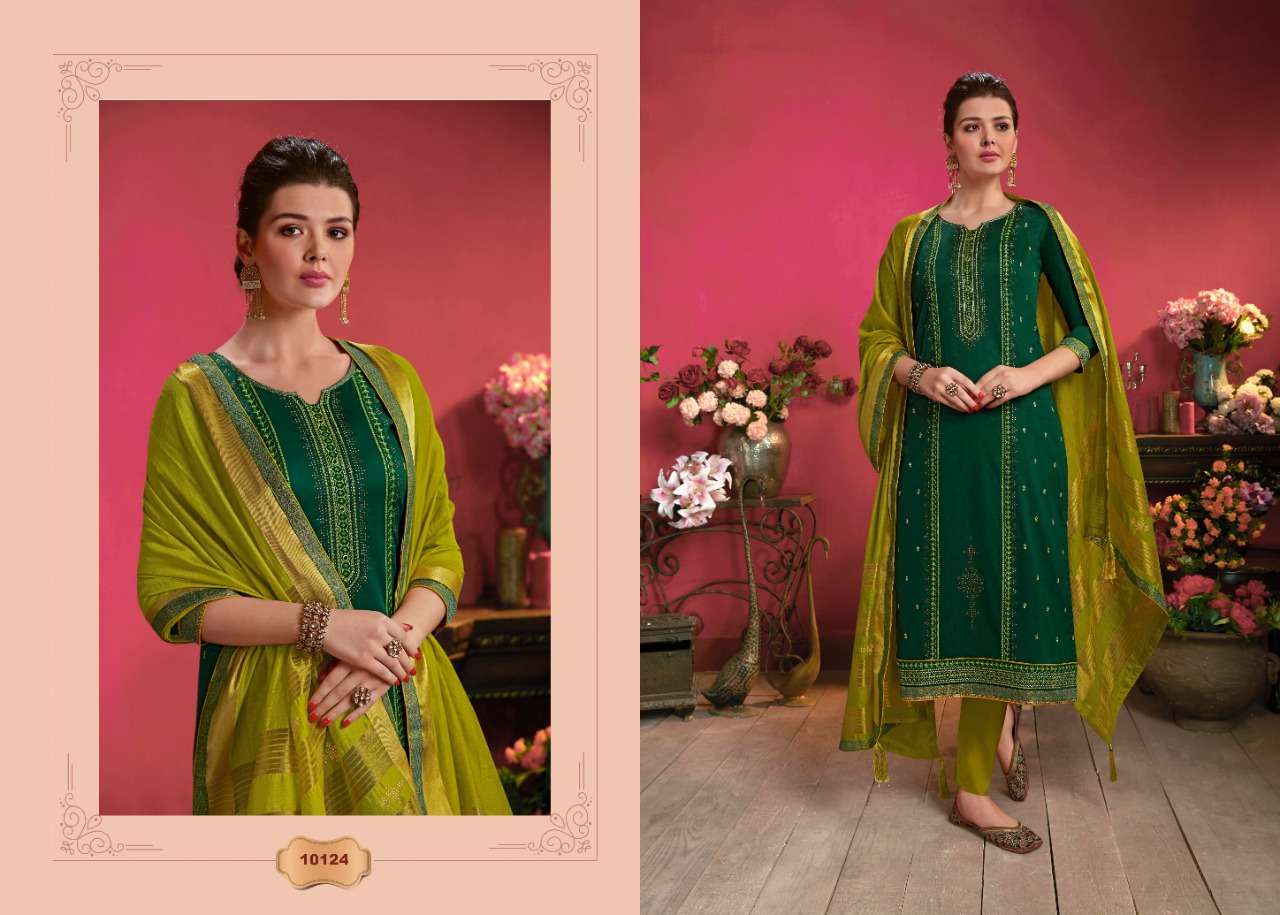 MALHAR BY 7 RAMAIYA 10121 TO 10128 SERIES BEAUTIFUL SUITS COLORFUL STYLISH FANCY CASUAL WEAR & ETHNIC WEAR JAM SILK WITH EMBROIDERY DRESSES AT WHOLESALE PRICE