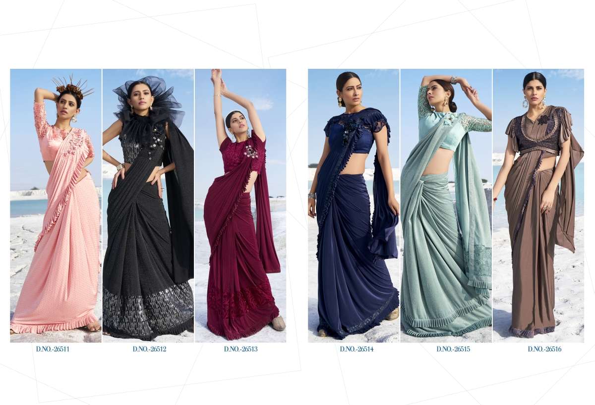 UNIQUE BY TRIVENI 26511 TO 26516 SERIES INDIAN TRADITIONAL WEAR COLLECTION BEAUTIFUL STYLISH FANCY COLORFUL PARTY WEAR & OCCASIONAL WEAR IMPORTED CHINA SAREES AT WHOLESALE PRICE